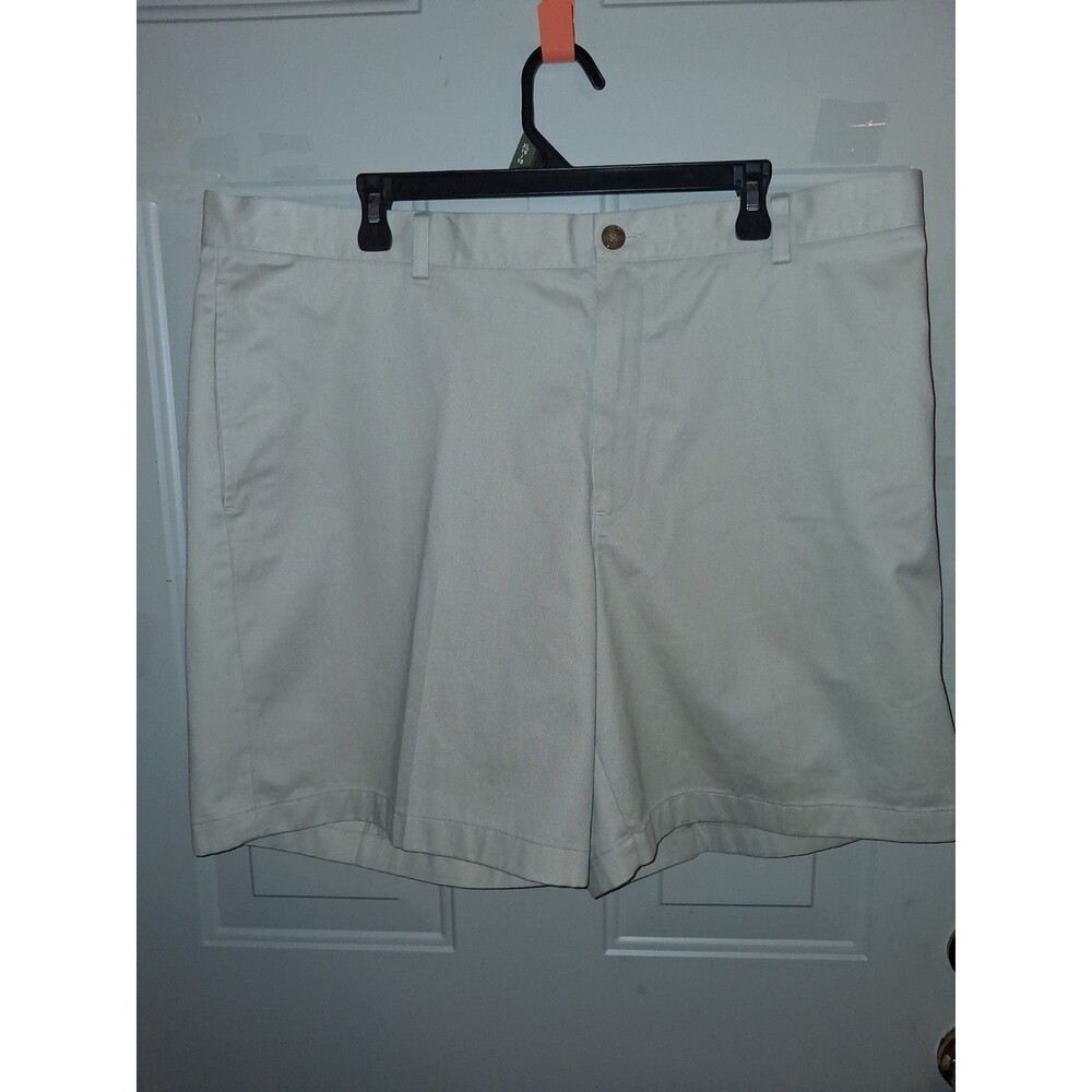 L.L.Bean Classic Fit Chino Shorts Men's Size 40 Khaki Beige 100% Cotton Flat...
